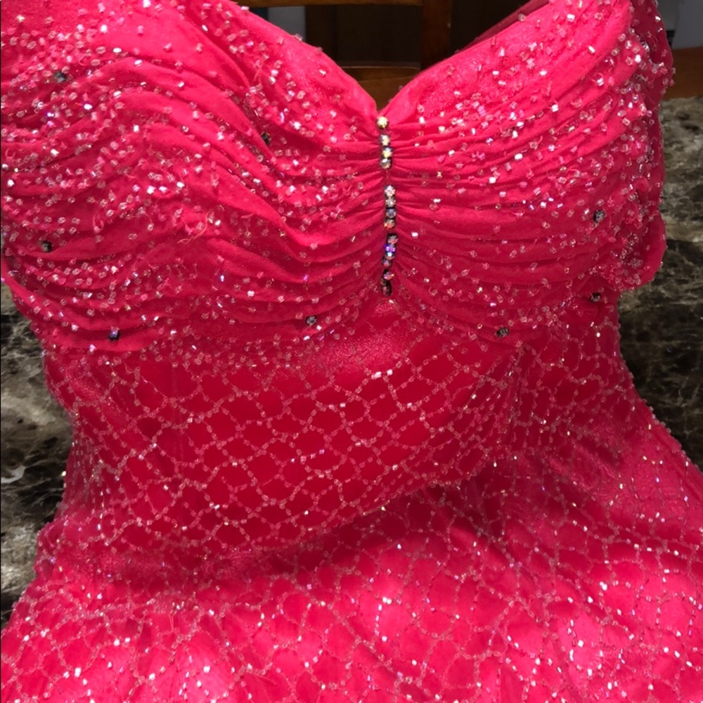 Formal full beaded gown - 100% silk